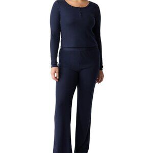 Gap GapBody Women's Long-Sleeve Rib Pajama Top - NAVY
